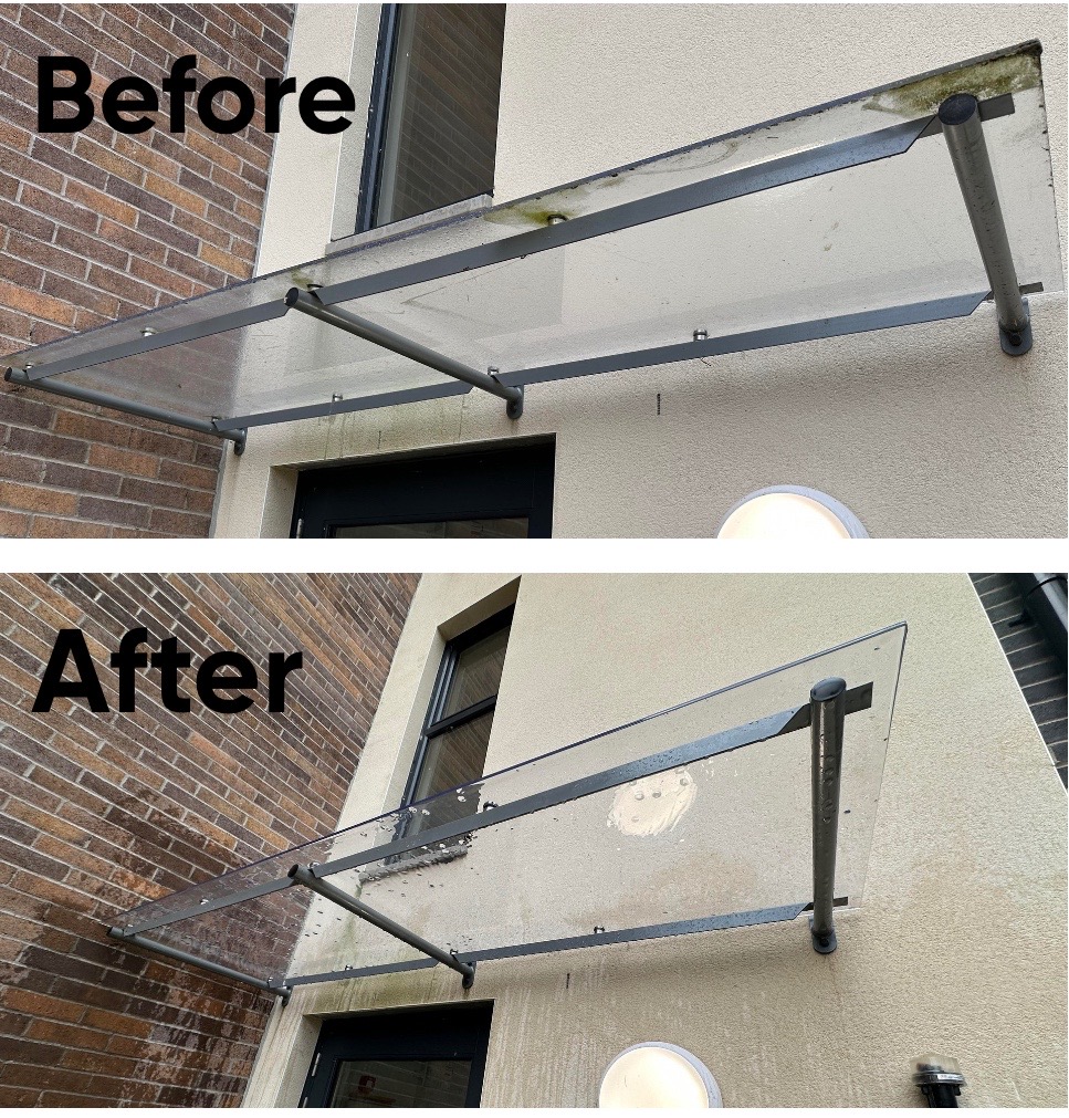 Before and after window cleaning results